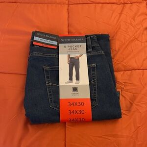 Scott Barber Men’s Relaxed Dark Blue 5-Pocket Jeans - Comfort Stretch